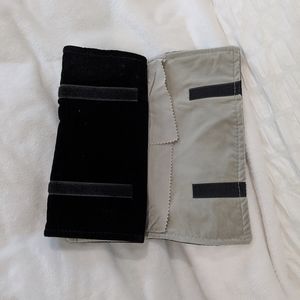 Black velvet jewelry travel case